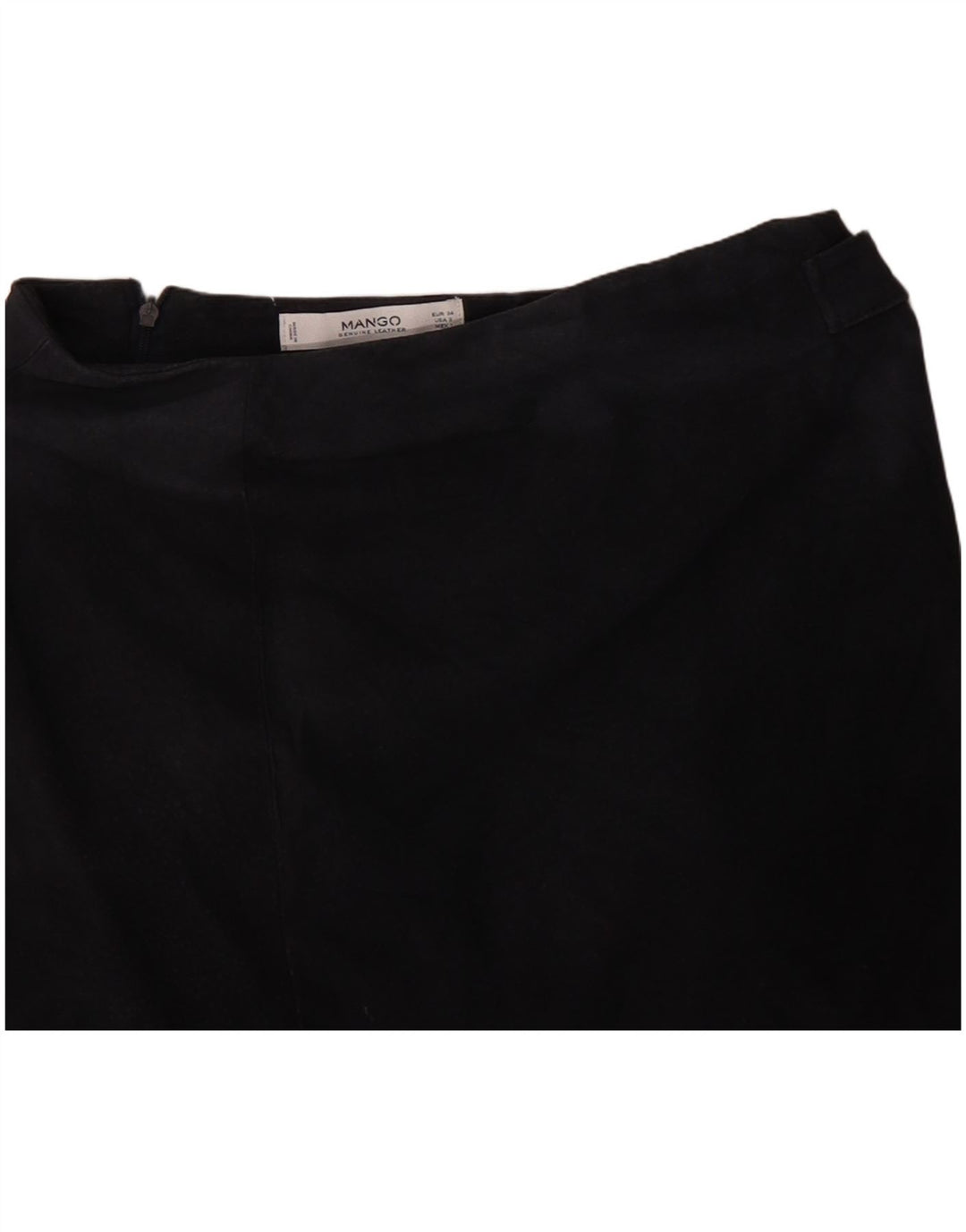 Mango Dame Ruskind Mini Nederdel EU 34 XS W28 Navy Blue Læder