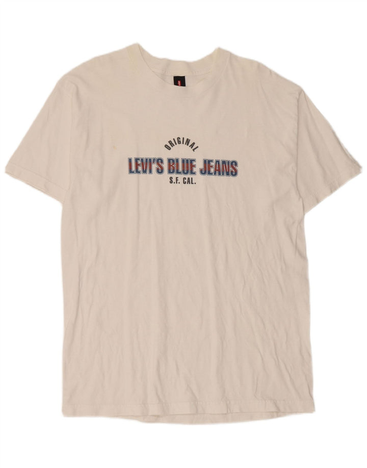 Levi's Herre grafisk T-shirt Top Stor hvid bomuld