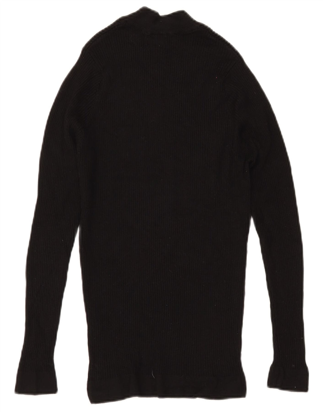 ZARA Dame Turtle Neck Jumper Sweater UK 8 Small Black Viscose