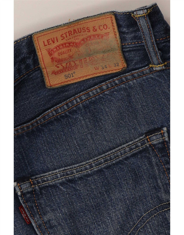 Levi's Herre 501 Straight Jeans W34 L32 Blå