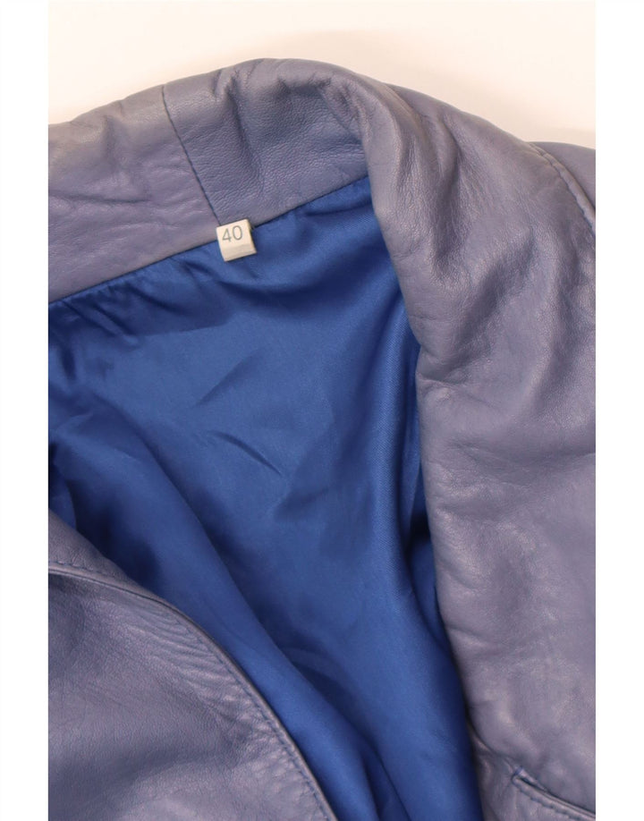 Vintage oversized læderjakke til kvinder EU 40 Medium Blue