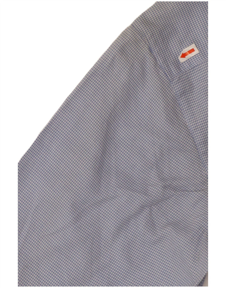 Vintage skjortebluse til kvinder US 3 Small Blue Houndstooth