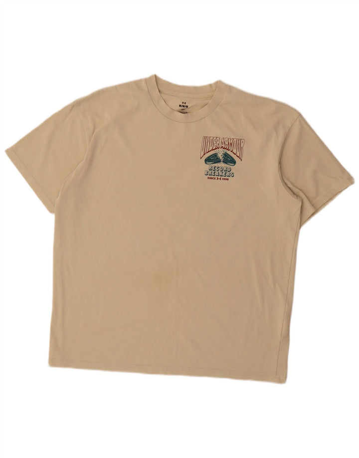 Under Armour Herre grafisk T-shirt Top Medium Beige Bomuld