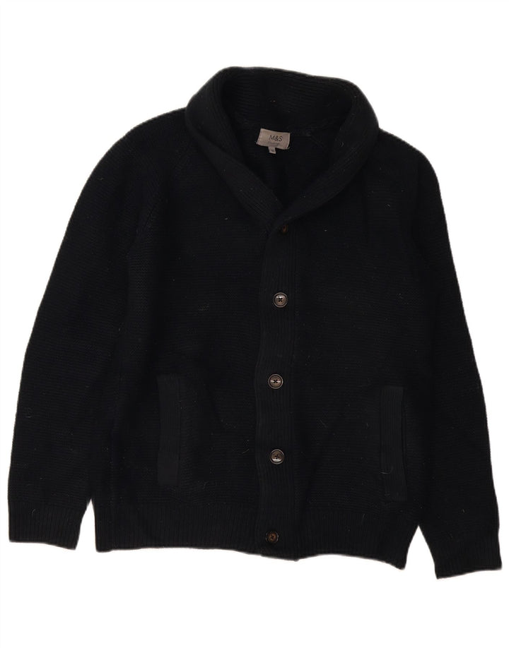 Marks & Spencer Herre Cardigan Sweater Lille marineblå akryl