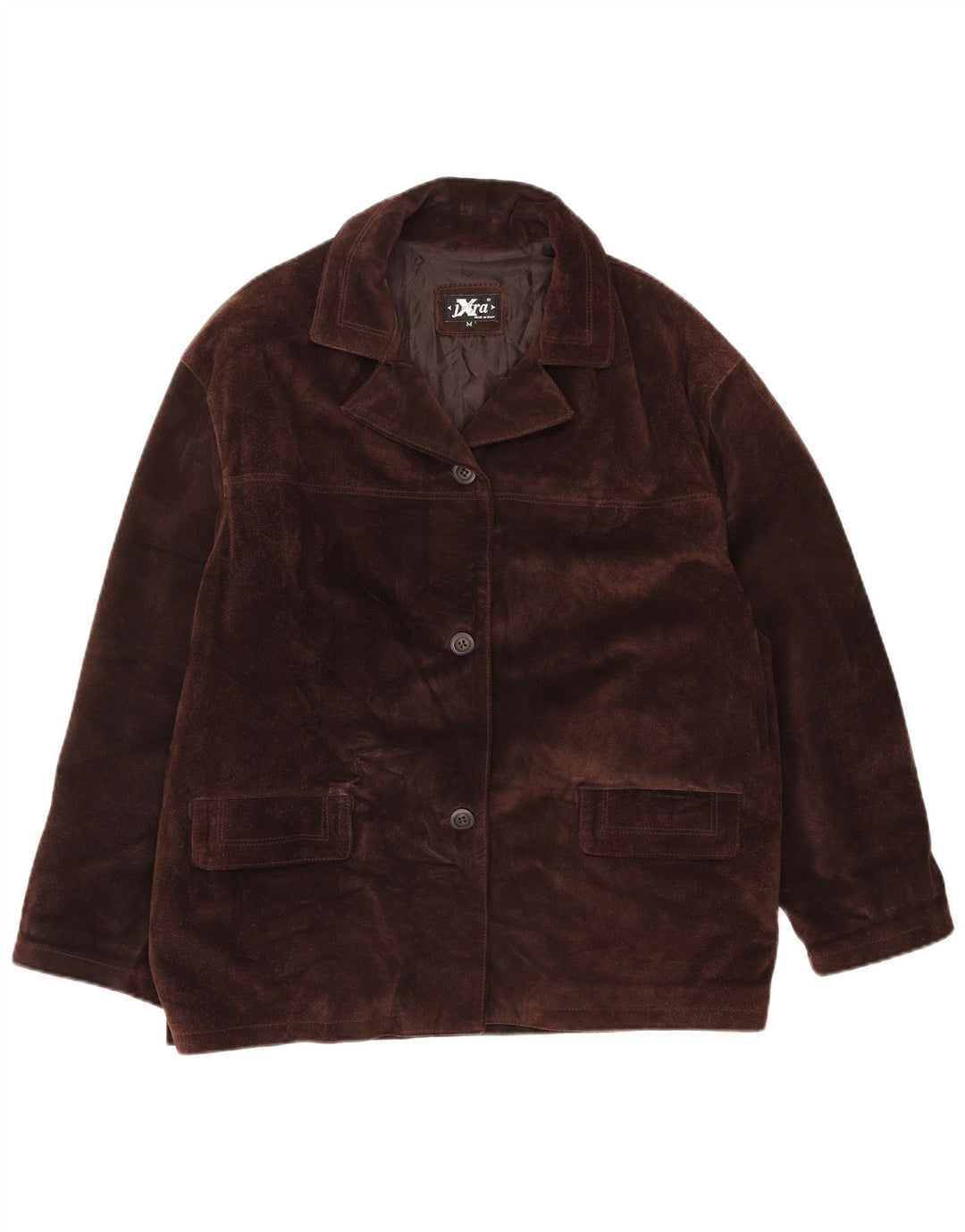 VINTAGE Dame Oversized Oversized ruskindsjakke UK 14 Medium Brown