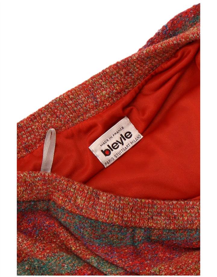 Bleyle damestrikket A-line nederdel EU 42 Large W32 Flerfarvet stribet uld