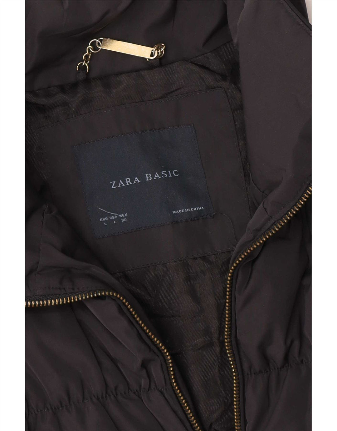 Zara Dame Polstret Jakke UK 14 Large Navy Blue