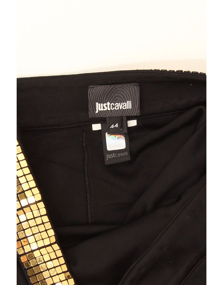 Just Cavalli Dame ærmeløs udskæring Maxikjole IT 44 Medium Sort