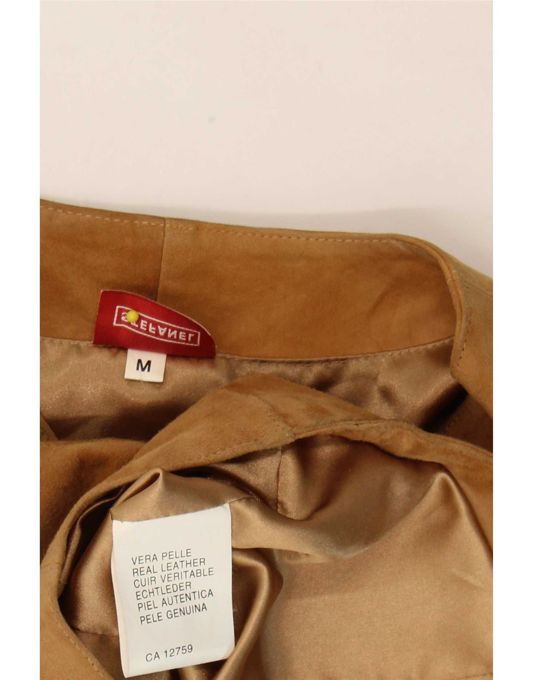 Stefanel Dame ruskindsvest UK 12 Medium Beige Læder