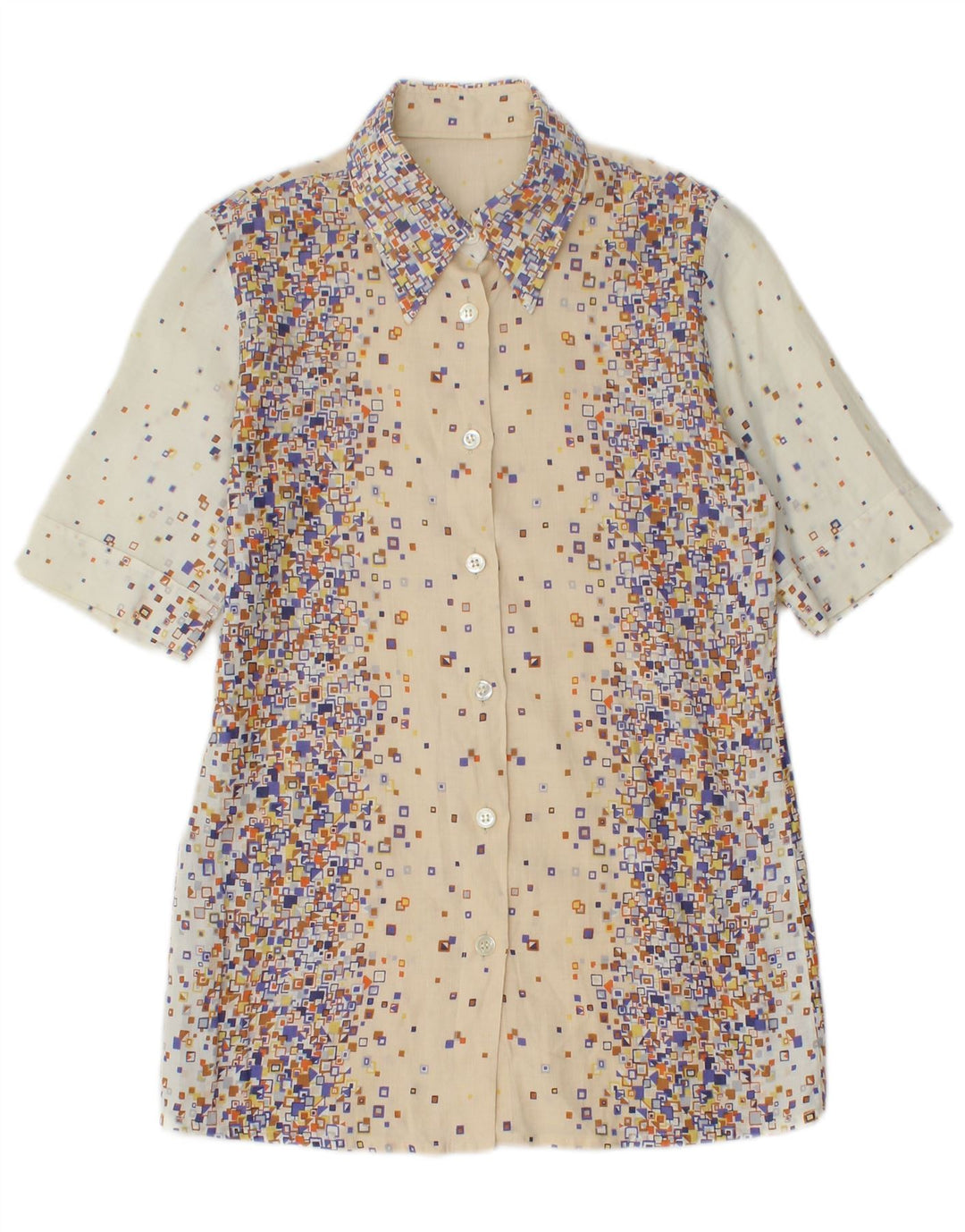 PANCALDI & B Dame 2-delt nederdel Sæt UK 4 XS W24 Beige Geometrisk Bomuld