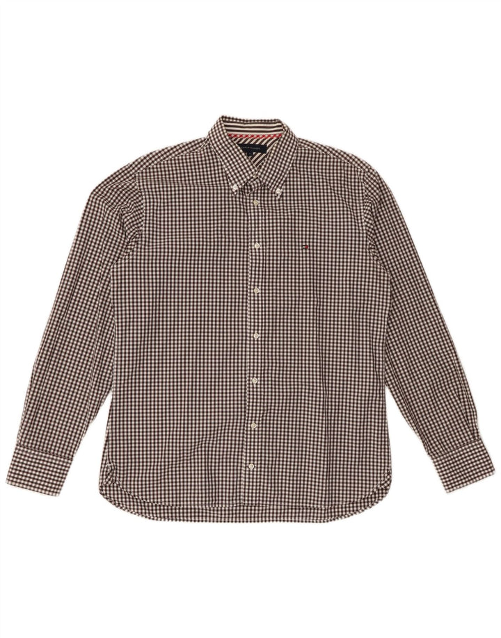Tommy Hilfiger Herreskjorte Stor Sort Gingham Bomuld