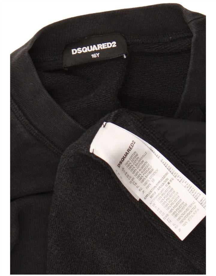 Dsquared2 piger Oversized grafisk beskæring sweatshirt trøje 15-16 år sort