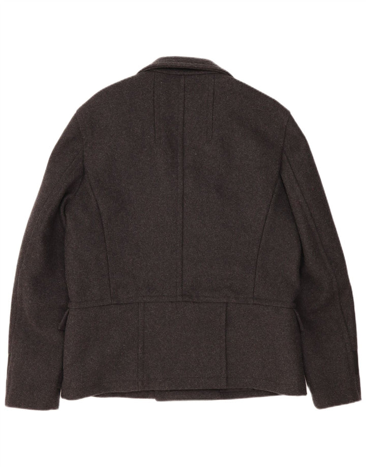 DKNY Herre Ærtefrakke UK 40 Stor Grå Uld