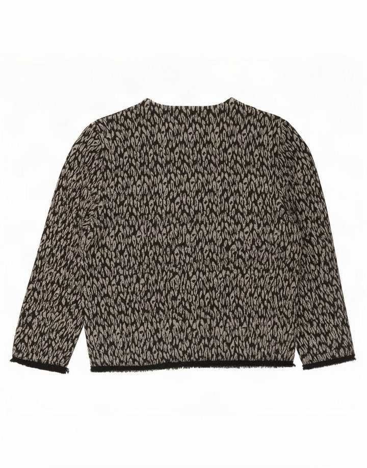 Marks & Spencer Womens Open Blazer Jacket UK 8 Small Black Animal Print