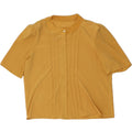 VINTAGE Womens Short Sleeve Cardigan Top UK 16 Large Yellow Polyester Vintage Vintage and Second-Hand Vintage from Messina Hembry 