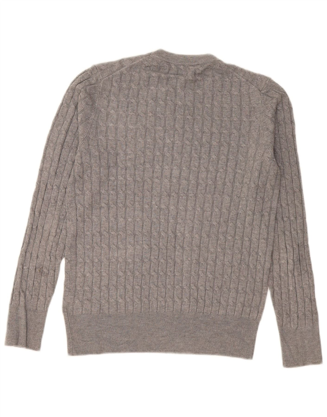 Zara Herre sweater med rund hals, mellemgrå viskose