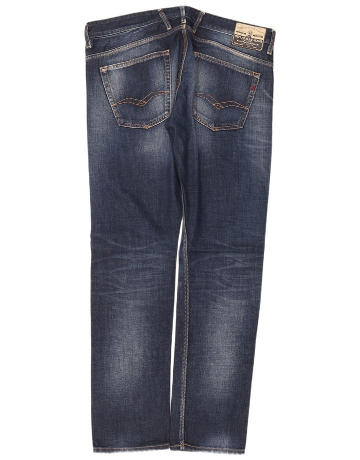 Replay Herre Jeto Slim Jeans W38 L34 Blå Bomuld