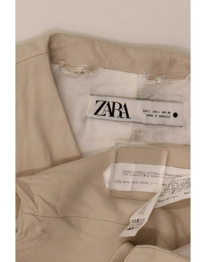 Zara Damevest UK 14 Stor Beige Viscose