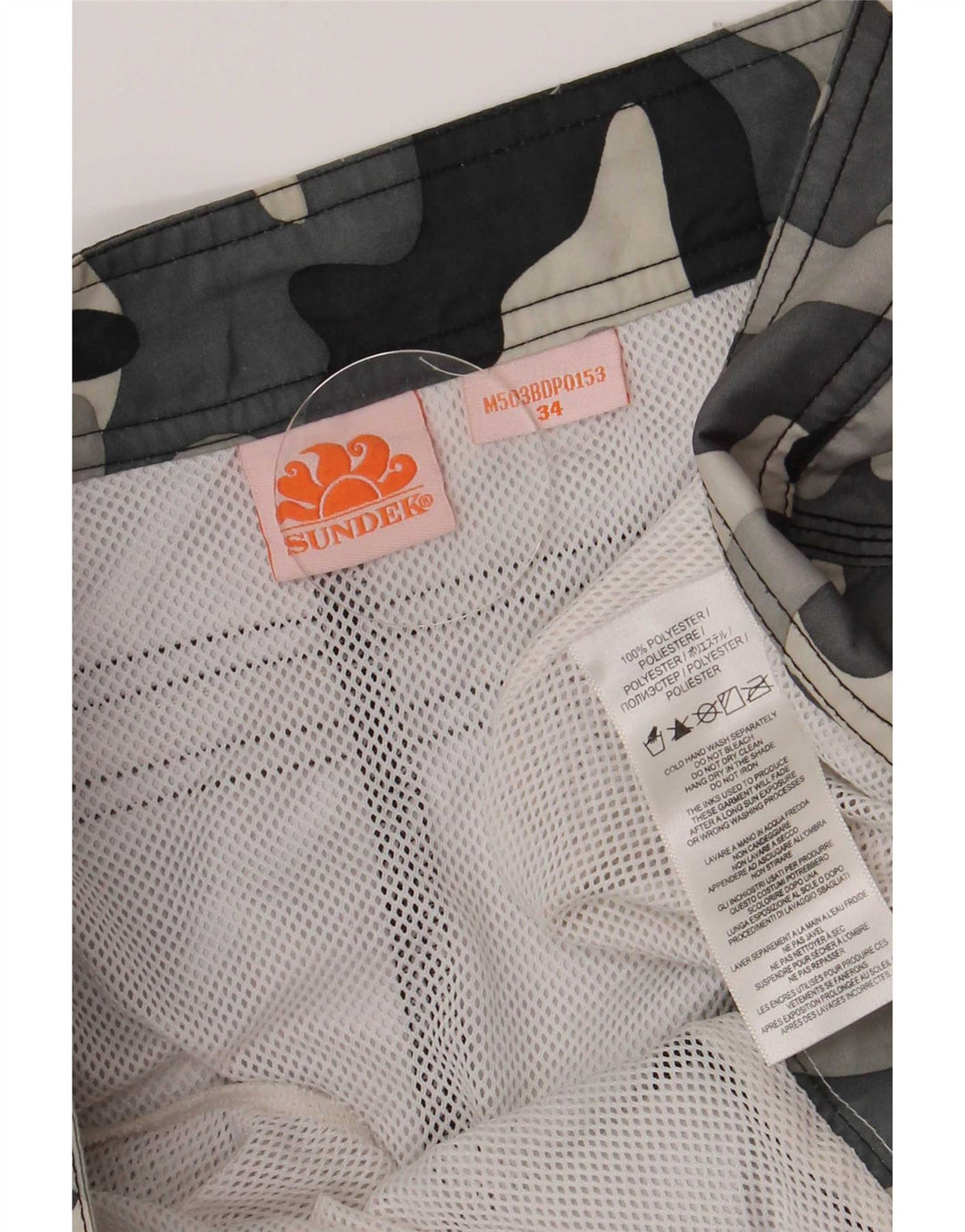 Sundek Herre almindelige badeshorts Stor Grå Camouflage Polyester