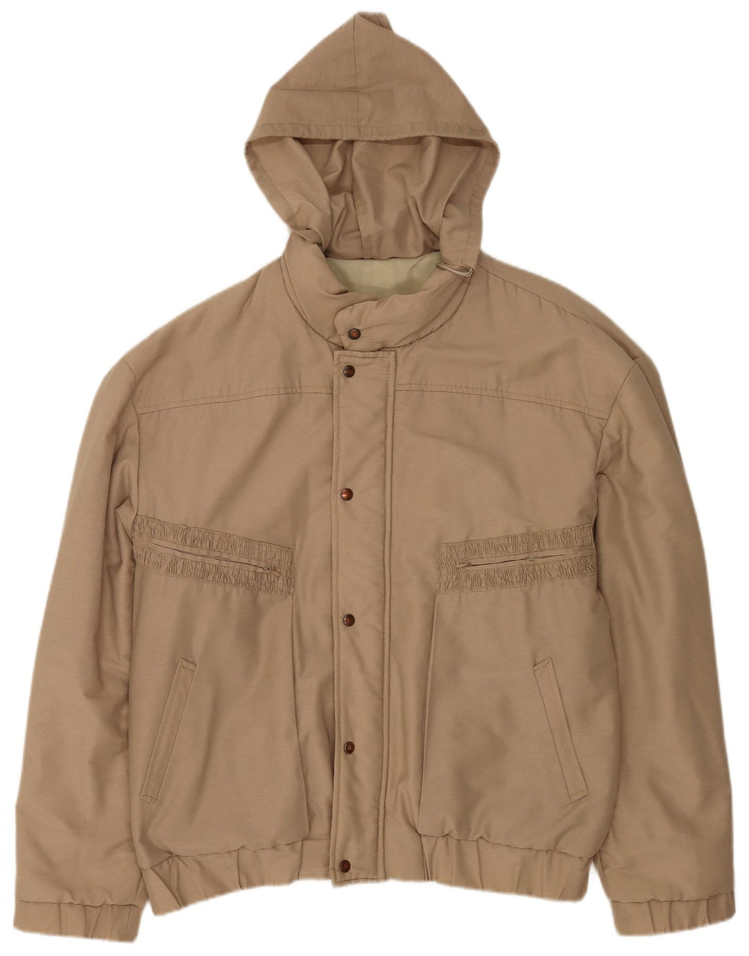 Vintage herre hætte vindjakke EU 52 XL Brun