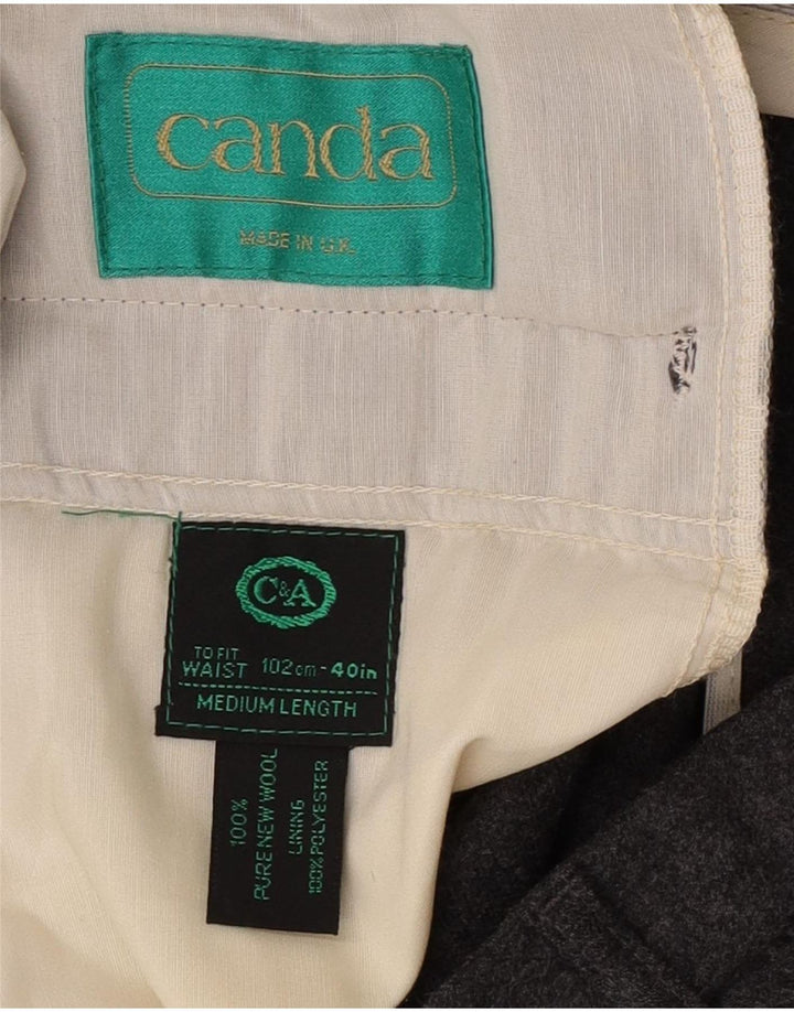 C&A Herre Canda Regular Casual Bukser W40 L31 Grå Ny Uld