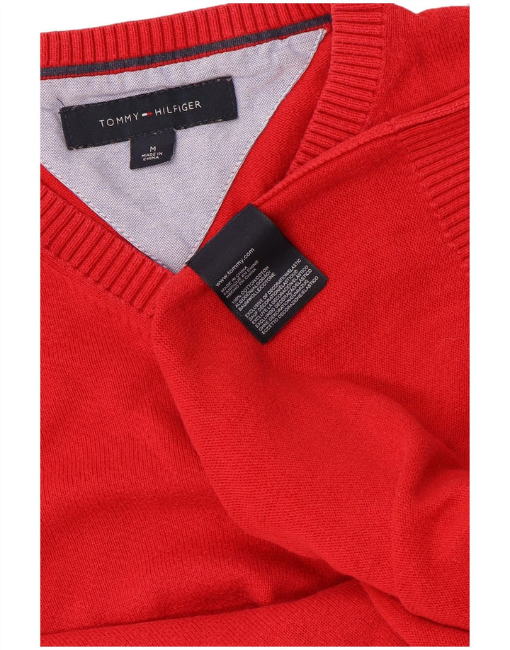 Tommy Hilfiger Herre V-hals sweater Medium Rød Bomuld
