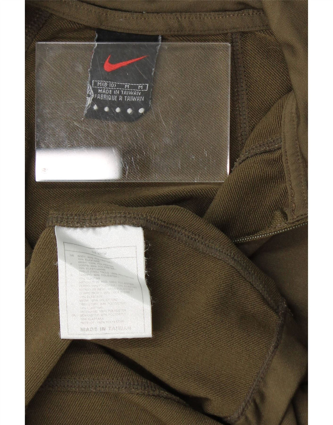NIKE Womens Short Sleeve Pullover Tracksuit Top US 8/10 Medium Khaki Vintage Nike and Second-Hand Nike from Messina Hembry 