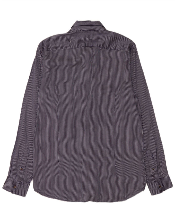 Ted Baker Herreskjorte str. 4 Large Blue Pinstripe Cotton