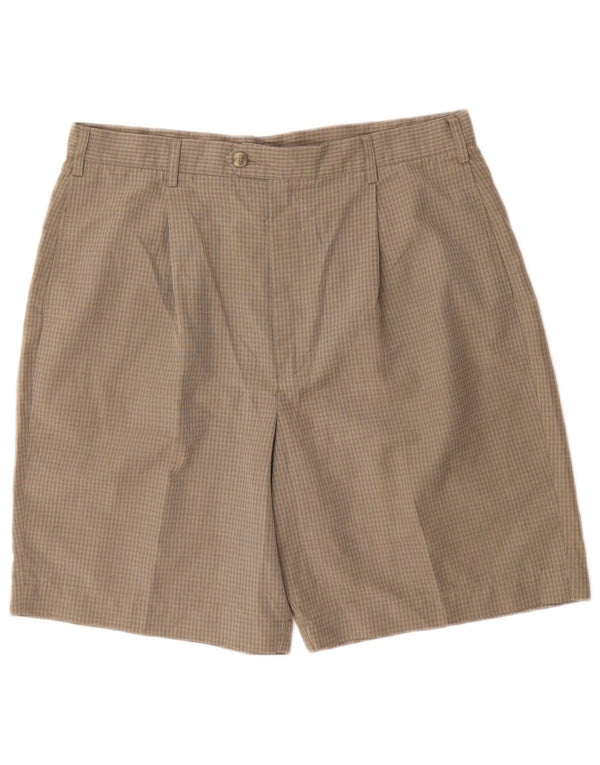 Marks & Spencer Chino Shorts til mænd W36 Large grøn ternet polyester