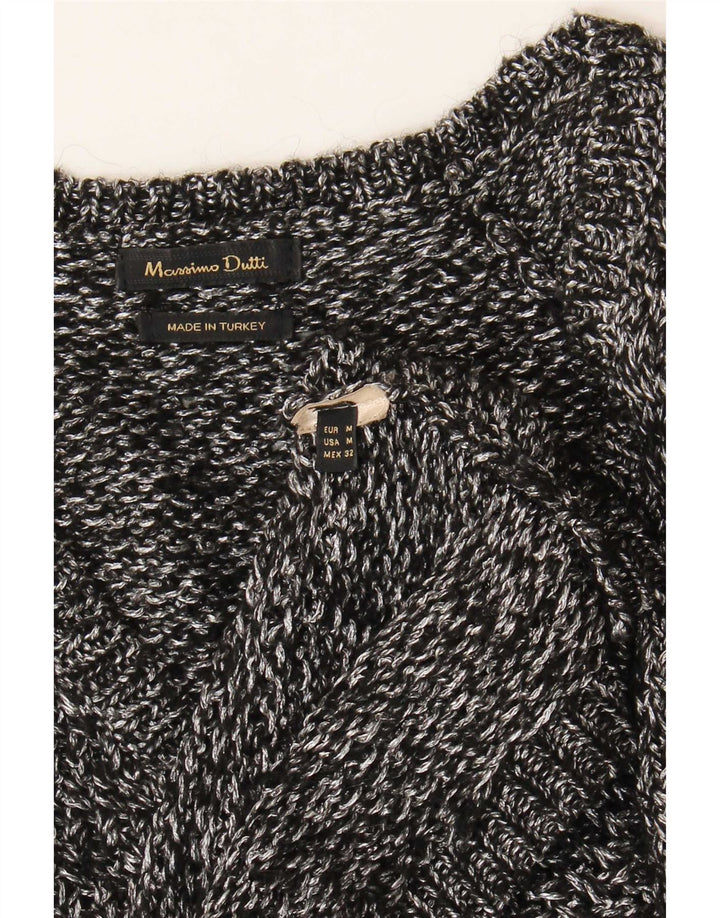 Massimo Dutti Dame V-hals sweater UK 14 Medium Grey Flecked