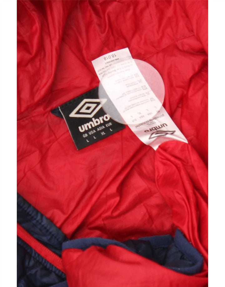 Umbro Herre hættepolstret jakke UK 40 Large Navy Blue Polyester