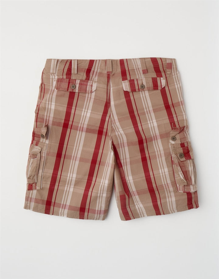 Lee Herre Cargo Shorts W42 2XL Grå Plaid Bomuld