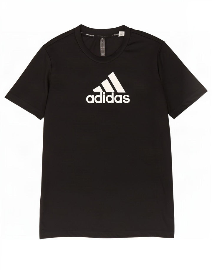 Adidas Dame Grafisk T-Shirt Top UK 12/14 Medium Sort Polyester
