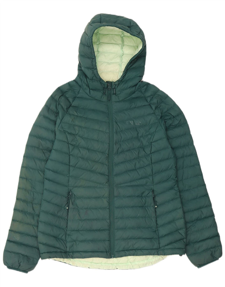 Mountain Warehouse Dame hættepolstret jakke UK 14 Medium Green Nylon