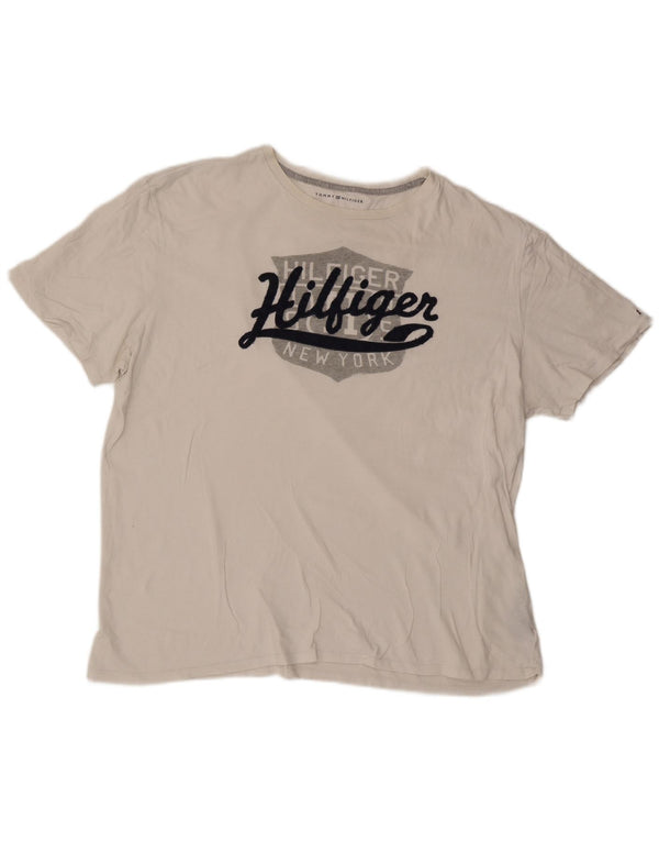 Tommy Hilfiger Herre Grafisk T-Shirt Top 2XL Hvid Bomuld