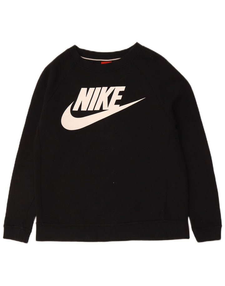 Nike Womens Grafisk Oversized Sweatshirt Jumper UK 10 Small Black Bomuld