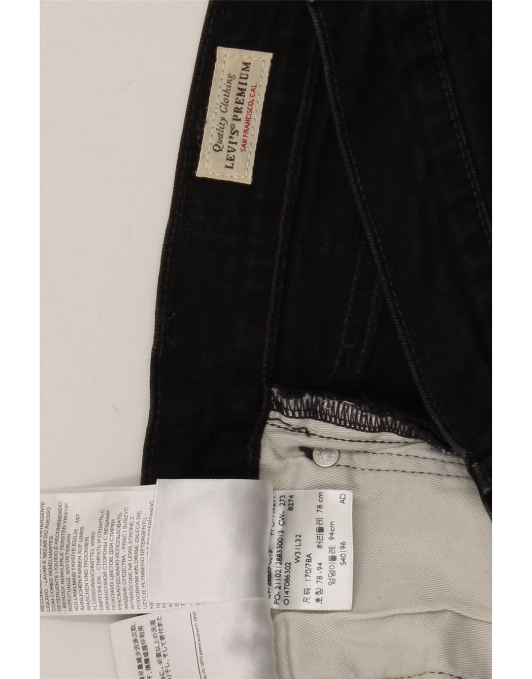 Levi's Slim Jeans til mænd W31 L32 sort bomuld