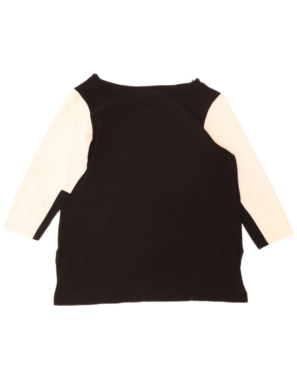 Zara Graphic Top 3/4 ærmer UK 16 Large Off White Colourblock