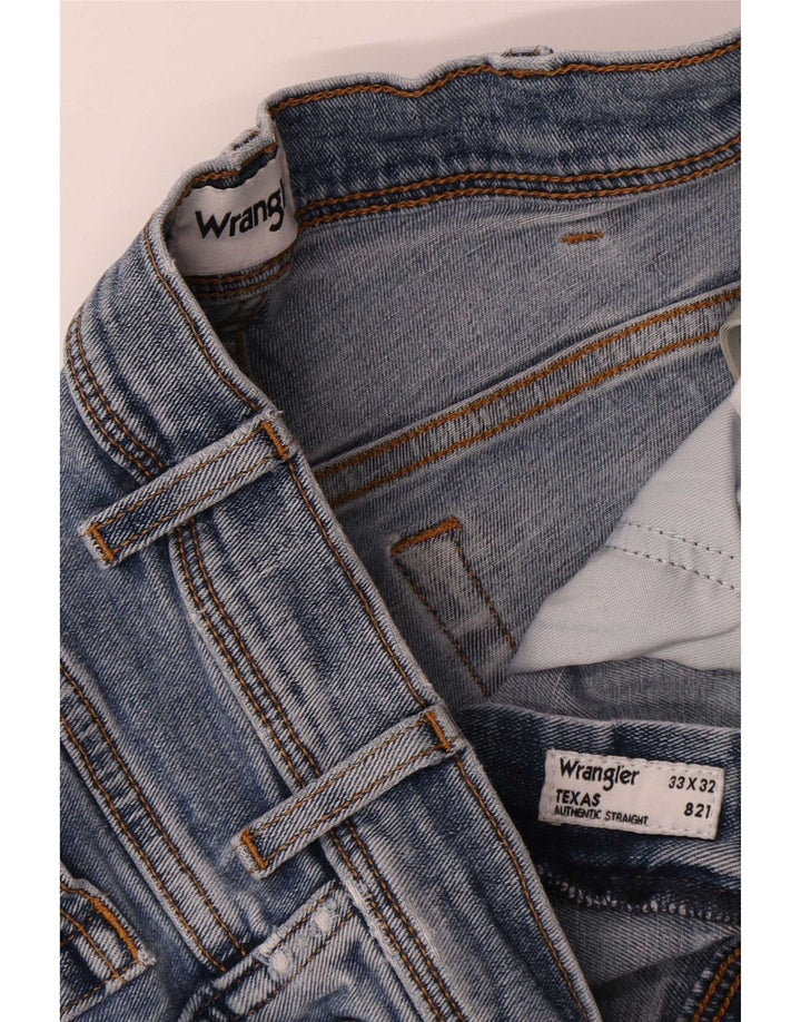 Wrangler Herre Texas Straight Jeans W33 L32 Blå Bomuld