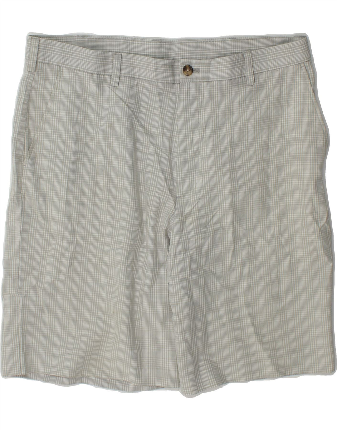 IZOD Mens Chino Shorts W40 XL Grey Check Vintage Izod and Second-Hand Izod from Messina Hembry 