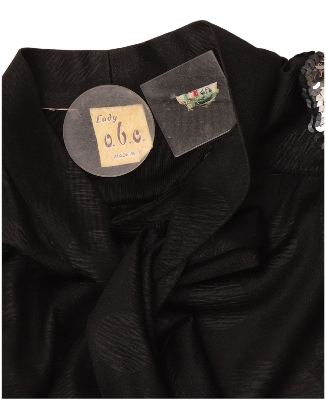 Vintage Dame Front Tie Shirt Bluse IT 46 Large Black Polka Dot