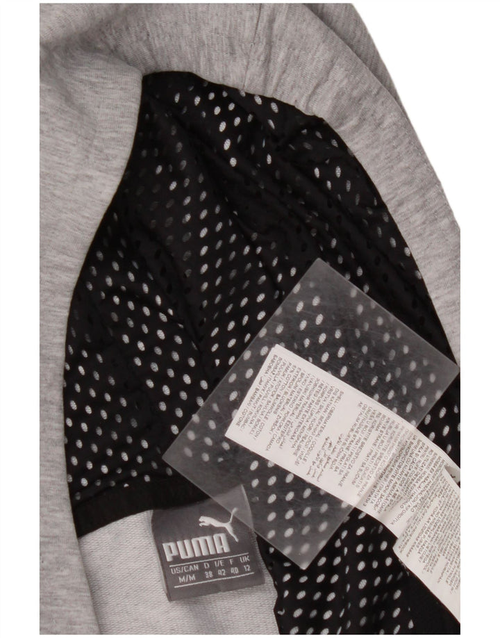 PUMA Oversized Crop hættetrøjetrøje til kvinder UK 12 Medium Grey Colourblock