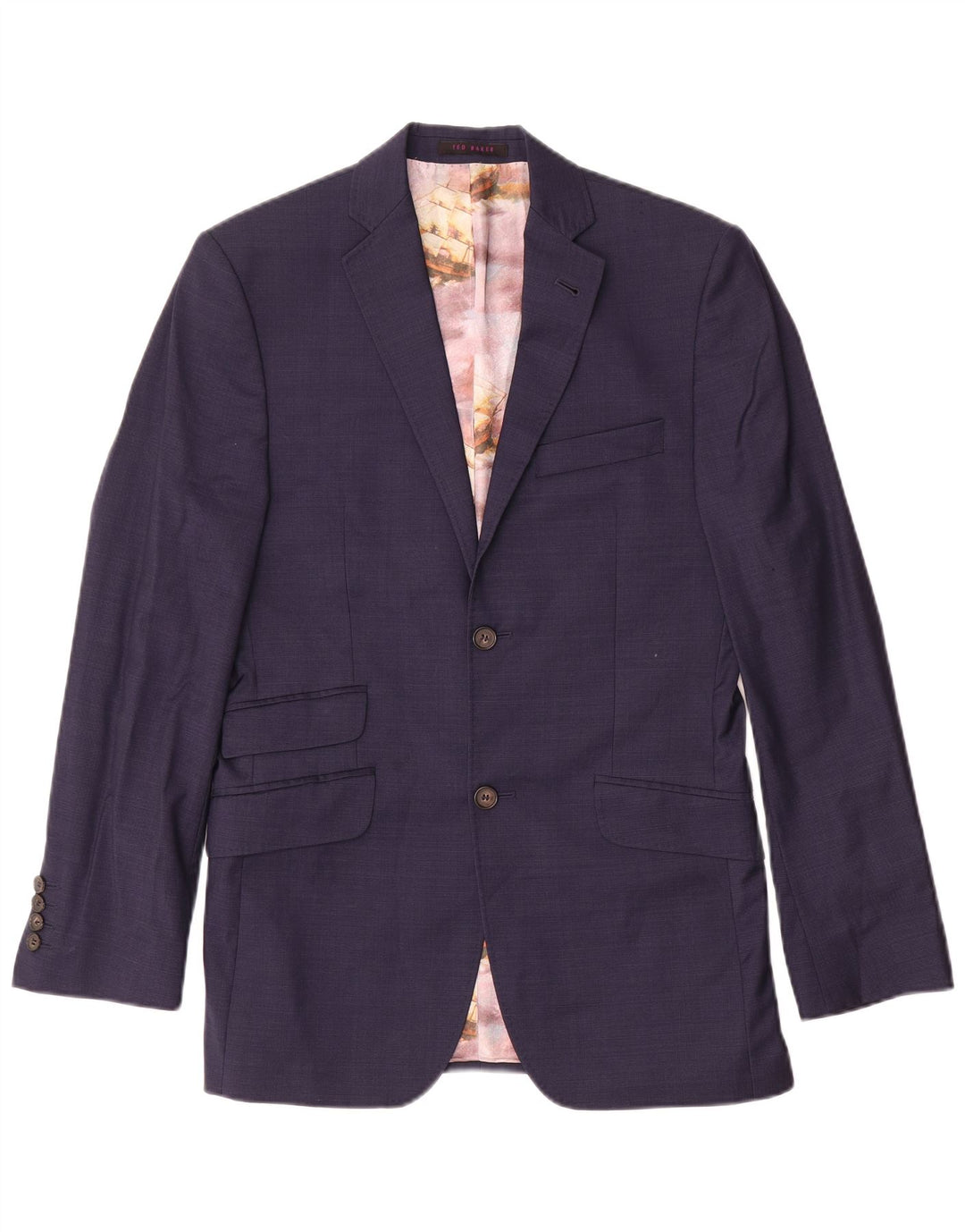 Ted Baker Herre 2-knaps blazerjakke UK 36 Small Navy Blue Wool
