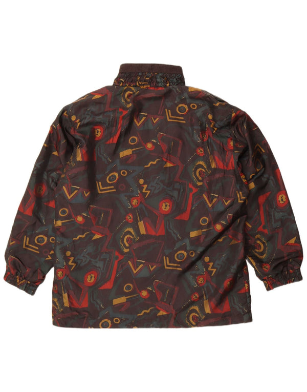 Lavon Kvinder abstrakt mønster Bomber Jacket UK 16 Stor sort nylon