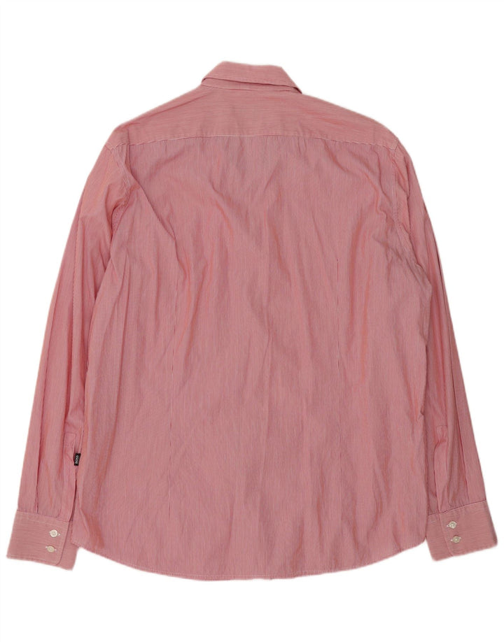 Hugo Boss Herre Regular Fit skjorte XL rød nålestribe