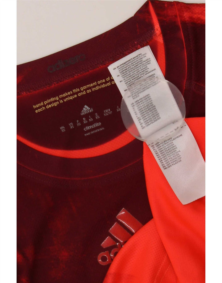 Adidas Herre Climalite T-Shirt Top XS Rød Tie Dye Polyester