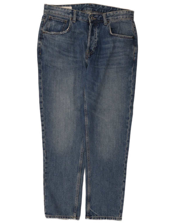 Zara Herre Tapered Jeans EU 42 Large W32 L27 Blå Bomuld