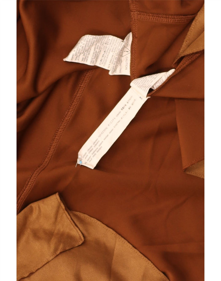 VINTAGE Womens Open Overcoat UK 14 Medium Brown Polyester