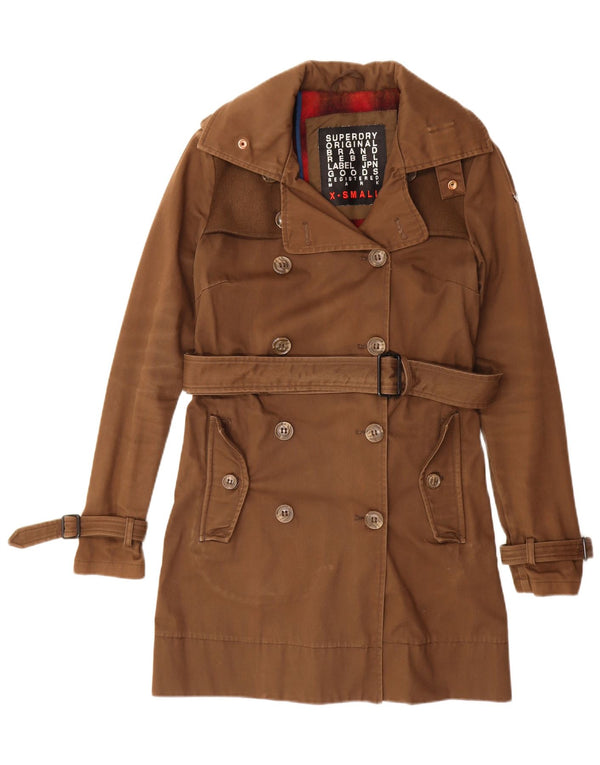 SUPERDRY Trench Coat til kvinder UK 6 XS Brun Bomuld