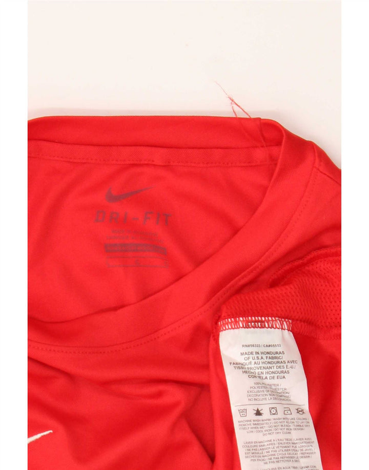Nike drenge Dri Fit grafisk T-shirt top 12-13 år stor rød polyester
